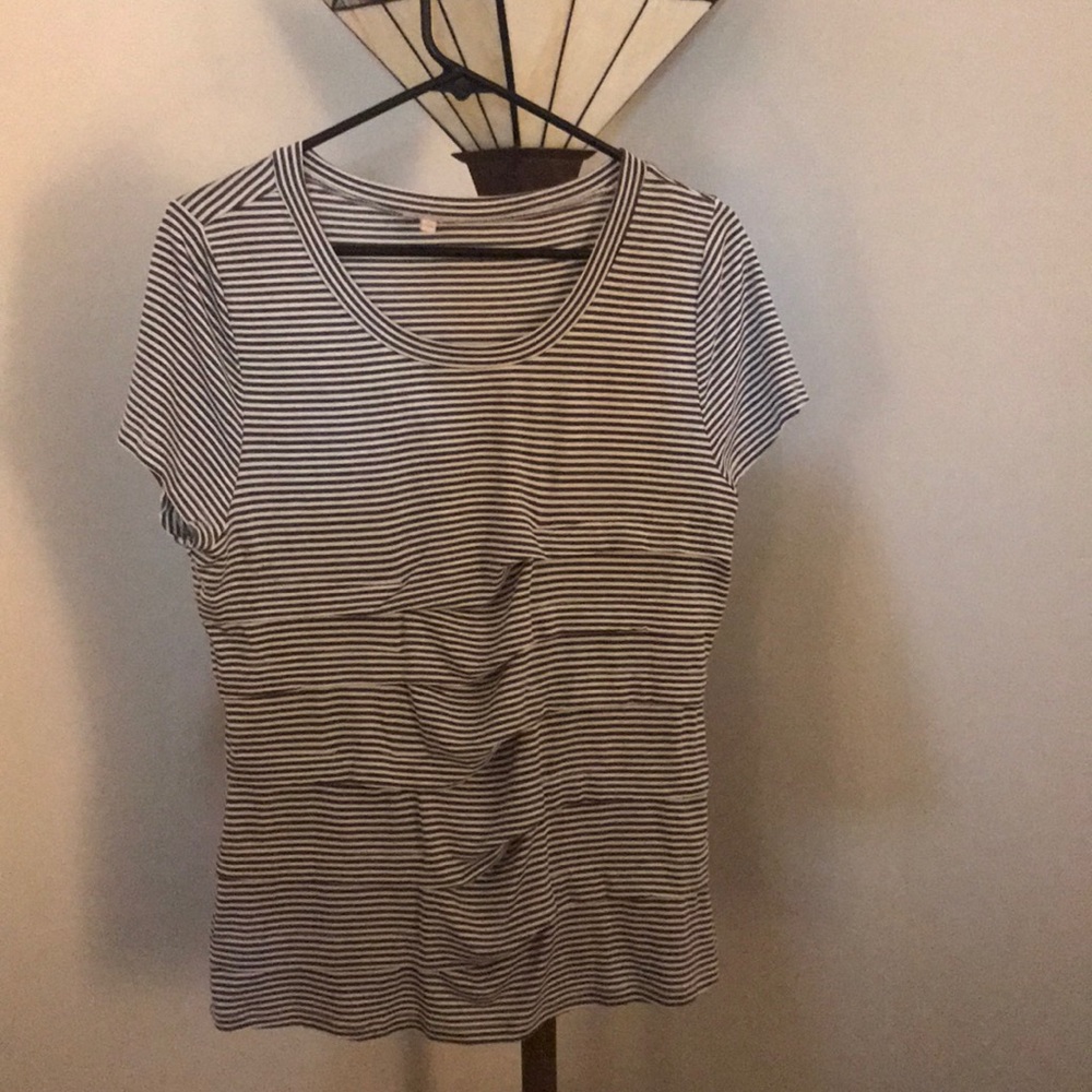 Dark grey and white striped Pixley shirt.Worn once